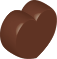 ハートのチョコレートのイラスト・ビターチョコ